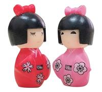 Zerodeko 2 Piezas Mini Muñeca Kimono Muñecas De PVC Cerdito Mini Cosas Animales Digitales Espadas De Florero Falso Accesorios Únicos Mini Muñecas De Polivinilo