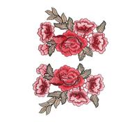 Zerodeko 2 piezas Parches de Flores Rosas Bordados para Ropa Parches Termoadhesivos DIY Accesorios Decorativos para Prendas y Manualidades de Izquierda y Derecha