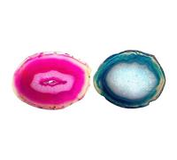 Zerodeko 2 Piezas Piedra de ágata Rodaja de ágata Rebanada de ágata Rebanada Decorativa decoración de Oficina Home Decoracion Natural Rodajas de ágata Accesorios Decorar