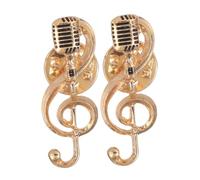 Zerodeko 2 Piezas Pin Micrófono y Musical de Broches para Accesorios para Fiestas para Camisas Chaquetas