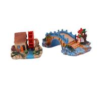 Zerodeko 2 Piezas Puente De Cabaña De Resina Cueva del Acuario Decoración De Pescado Decoraciones De Peceras Artificial Decoración De Peces Kits De Pecera Falso Decoración del Acuario