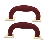 Zerodeko 2 Piezas Tiradores de Repuesto para Maleta y Caja Asa de Agarre Ergonómica de Cuero Sintético para Equipaje y Estuches de Herramientas Rojo