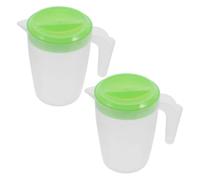 Zerodeko 2 Unidades Jarra Mezcladora de Plástico de 1l con Tapa Hermética y Asa Cómoda para Restaurantes y Establecimientos, Adecuado como Envase de Jugo o Contenedor de Leche para