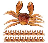 Zerodeko 20 Cebos de Pesca Artificiales de Cangrejo, Señuelos Blandos 3D Realistas de PVC, 20 Piezas Portátiles para Pesca en Agua Dulce, Herramienta Ligera y Duradera para Pescadores