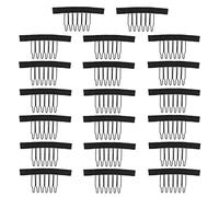Zerodeko 20 Clips para Peines de Peluca en Plástico Negro, Accesorios para Cabello Falso Que Protegen el Pelo y No Se Decoloran, Pack Práctico de 20 Piezas para Uso en Pelucas