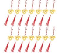 Zerodeko 20 Colgantes para Año del Caballo 2026 Borla Roja Adornos Pequeños para Colgar Bonsái Decoración Tradicional para Festival de Primavera y Celebración del Año Lunar