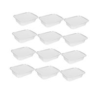 Zerodeko 20 piezas Bandejas de Aluminio Desechables con Tapas para Asar y Cocinar Aire Alta Estabilidad Térmica y Diseño de Preservación de para Reuniones Familiares y Barbacoas