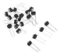 Zerodeko 20 Pulsadores Táctiles Pequeños Redondos de Plástico y Cobre Activación Ligera y Montaje en Superficie de 2 Pines para Electrónica y Bricolaje