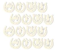 Zerodeko 24 Piezas Rebanadas de Madera sin Terminar Forma de Herradura para Manualidades Diy, Piezas Decorativas Creativas Pueden Pintar y Decorar