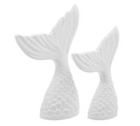 Zerodeko 2piezas Adornos Decorativos para Fotografía de Pez de Yeso Talladas Mano Figura de Pez para Centro de Mesa Costero Decoración Náutica Oceánica para Fiestas de Sirenas