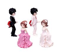 Zerodeko 2Piezas Estatuas Baile Miniatura de Novia y Novio Decoración Romántica para Tartas y Dormitorio Unidades Detallado y Acabado Duradero