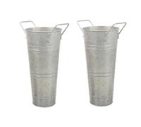 Zerodeko 2piezas Jarrón De Hierro Vintage y Florero Rústico Cubo para Flores De Metal con Asa para Decoración De Mesa Bodas y Fiestas