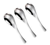 Zerodeko 3 Cucharas de Cocina de Acero Inoxidable 304 y Cabeza Redonda Mango Ergonómico Pack de 3 Piezas para Uso Doméstico y Servicio