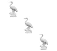 Zerodeko 3 Piezas Adorno De Grulla Decoración Mostrar Pequeñas Bandejas Decorativas Estatua De La Grúa Interior Superficie De La Mesa Oriental Figuras Decorativas Porcelana Blanca