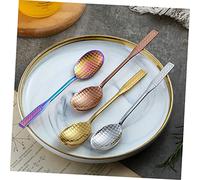 Zerodeko 3 piezas Cucharas Inoxidable Forma de Tenis Agitadoras Creativas para Café Postres Helados Uso Doméstico y Restauración