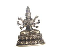 Zerodeko 3 Piezas Estatua De Buda De Bronce Estatua del Bodhisattva Fuente De Escritorio para Oficina Zen Monje Señor Estatua Feng Estatuas Panel Decoración del Tablero Latón Golden