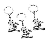 Zerodeko 3 Piezas Llaveros de Panda Esquiador Colgantes Creativos con Diseño Divertido para Mochilas Llaves y Regalos de Cumpleaños