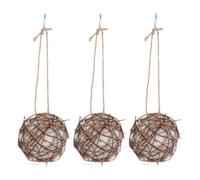 Zerodeko 3 Piezas Material para Nidos de Aves Colgante para Colibrí, Marrón | Ratán y Seda, Reutilizable, para Jardín y Patio, bajo Árbol, Atrae Aves