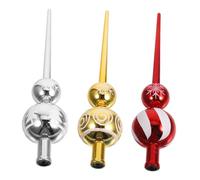 Zerodeko 3 Piezas Retro Christmas Tree Finials Plastic Treetop Ornaments In Lightweight Reusable Holiday Decorations For Festive Parties