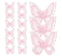 Zerodeko 30 Piezas Apliques Bordados de Organza Doble Capa en Color Rosa, Parches para Ropa y Manualidades Diy, Accesorio Multiusos para Decoración de Vestidos, Bolsos y Accesorios