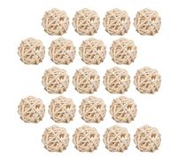 Zerodeko 35 Piezas Esferas Decorativas Naturales de Ratán, Bolas de Mimbre de 3cm, Beige, para Jarrón y Cuenco de Potpourri, Decoración Boho para Pascua y Navidad