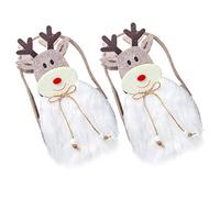 Zerodeko 3sets Bolsa De De Navidad Dulce Equipo Bolsas Decoraciones Cajas Bolsa De Almacenamiento De Decoración De Navidad Contenedor De Paño Light Grey 2pcs*3
