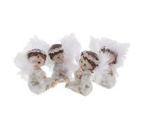 Zerodeko 4 Minifiguras De Ángeles Blancos Miniestatuas De Ángeles Pequeños Querubines Minifiguras Decorativas De Ángel Adornos De Querubín para El Hogar Pequeñas Estatuas De Ángel con