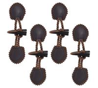 Zerodeko 4 Pares de Botones de Resina para Abrigos, Cierre de Palanca, Botones Decorativos de Cuerno Vintage, Accesorios para Coser, Color Marrón Oscuro, Cierres Resistentes y Elegantes