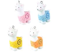 Zerodeko 4 Piezas Adornos de Alpaca de Resina para Hacer Llavero Manualidades Colgante Decorativo DIY Kit de Accesorios para Llaveros