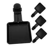 Zerodeko 4 Piezas Mini Sartenes de Raclette Grill Inoxidable para Derretir Queso Diseño Cuadrado para Fondue y Asados