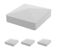 Zerodeko 4 Piezas Tapas para Postes de Vinilo 10x10 Cm Gris, Remate Decorativo Plano para Barandillas y Terrazas, Protección UV y Resistente Corrosión, Accesorio para Postes de Valla