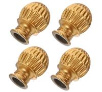 Zerodeko 4 Piezas Tapón de Cabeza de Varilla Romana Decorativo para Barra de Cortina, Accesorio Elegante de PP Dorado, Práctico y Fácil de Usar para Oficina y Obsequio de Inauguración