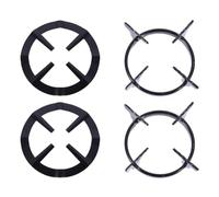 Zerodeko 4 Soportes para Estufas de Gas Domésticas Rejillas de Hierro Negras Resistentes al Calor Accesorios para Fogones de Cocina Juego de 2 Parrillas Grandes y 2 Pequeñas para