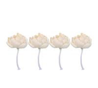 Zerodeko 4 Varillas difusoras con Forma de Flor de peonía, 8 cm/3,15 Pulgadas, Hechas a Mano con Mecha de Hilo, Repuesto para difusor de aceites Esenciales, peonía Decorativa aromática.