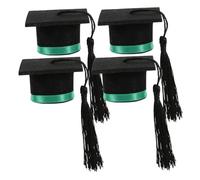 Zerodeko 4piezas Decoración de Sombrero de Doctorado Miniatura Adorno para Graduación Tapas para Botellas de Vino para Fiesta de Graduación Incluye de Material
