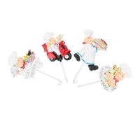 Zerodeko 4piezas Ganchos Adhesivos de Resina para Cocina Diseño Chef Decorativo sin Taladro Blanco Organizador para Colgar Utensilios