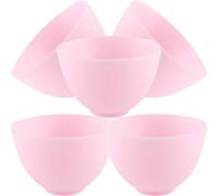 Zerodeko 5 Cuencos de Silicona para Mascarillas Faciales Tazón Pequeño Rosa para Mezclar Mascarilla DIY Cuenco Suave y Fácil de Limpiar Adecuado para Spa y Cuidado Personal