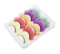 Zerodeko 5 Pares Pestañas Postizas Coloridas para Halloween y Cosplay Extensiones de Pestañas Simuladas Suaves y Largas para Maquillaje en Vida Diaria