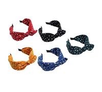 Zerodeko 5 piezas Diademas con Lazo de Orejas de Conejo y Diseño de Lunares de Accesorio de Cabello Adorable para Mujer y Niña para Fiestas y Uso Diario