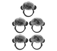 Zerodeko 5 Piezas Furry Lapel Microphone Windscreen Cover Windshield Shield For Wireless Lavalier Mic Dustproof And Noise-reducing Protector For Outdoor Recording And Live Streaming