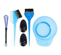 Zerodeko 5 Piezas Kit para Teñir el Cabello Tazón, Cepillo, Peine, Batidor y Orejeras, Reutilizable y Portátil para Uso Profesional o Doméstico en Color Azul