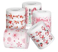 Zerodeko 5 Rollos Rollo de Papel Higiénico Navideño Divertido Dibujos