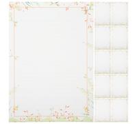 Zerodeko 50 Hojas de Papel para Escribir Cartas Vintage Blanco, Papel Decorativo para Expresar Emociones y Escribir Poemas Diseño Clásico y Elegante