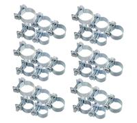 Zerodeko 50 piezas Abrazaderas de Manguera Galvanizadas Kit de Abrazaderas de Doble Oreja para Tuberías Clip de Sujeción Resistente para Equipos Industriales Automoción y Sistemas de Riego