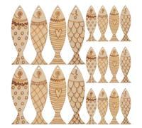 Zerodeko 50 Piezas Adornos de Peces de Madera sin Terminar para Manualidades Diy, Decoración Temática Mediterránea y Náutica, Recortes de Madera Forma de Peces para Bricolaje y Fiestas