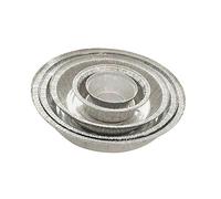 Zerodeko 50 piezas Bandejas de Aluminio Desechables Recipientes Redondos para Hornear y Bbq Sin Tapa para Tartas y Postres