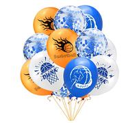 Zerodeko 50 piezas Globos de Látex con Estampado de Baloncesto Naranja Decoración para Fiestas Temáticas Cumpleaños Casa