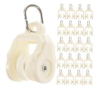 Zerodeko 50 Piezas Poleas de Riel para Cortinas de Acero Inoxidable Rodillos Deslizantes Resistentes Compatibles con Rieles Curvos Grandes Accesorios Silenciosos para Paneles y Divisores de