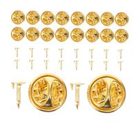 Zerodeko 50 piezas Unidades Broches para Pin de Seguridad de Cobre Dorado Cierres Seguros para Insignias y Joyería DIY Ligeros y Portátiles para Manualidades y Reemplazo de Pins