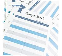 Zerodeko 50 Tarjetas de Presupuesto con Reemplazos para Cuaderno de Registro de Gastos para Organización Financiera Oficinas y